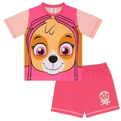 Image of Paw Patrol Skye 100% Cotton Novelty Short Pyjama Set 2 3 years
