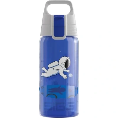 Image of Sigg Sports Water Bottle For Kids Viva One Space Suitable Carbonated Drinks Leakproof Dishwasher Safe BPA Free School &amp; Bike Blue 0.5L