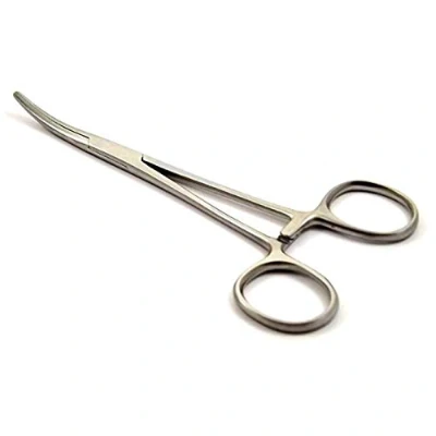 Image of FLADEN Fishing CURVED FORCEPS Stainless Steel Fish Disgorger (8in / 20cm and 10in 25cm) Tackle Box Accessory (Curved 8in 20cm)