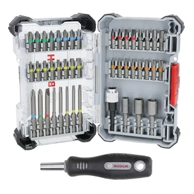 Image of Bosch 45x Extra Hard Screwdriver Bit Set, 44+1 Piece (168 x 110.5 mm, Professional Accessories Screwdriver, Drill)