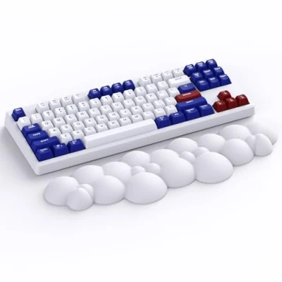 Image of ATTACK SHARK White Cloud Soft Comfortable Keyboard Wrist Rest, Ergonomic Support Keyboard,Desk Hand TKL Mechanical Keyboard/Full Size Gaming Keyboard,15.2x4.4x1.2 inch Palm Rest