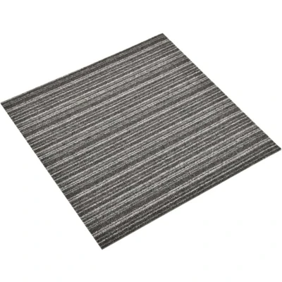 Image of vidaXL Carpet Floor Tiles 20 pcs 5 m² 50x50 cm Striped Anthracite