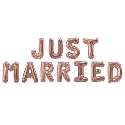 Image of Foil Balloons Rose Gold JUST MARRIED