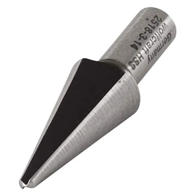 Image of wolfcraft HSS Sheet metal Cone Drill Bit, Ø 313.5 mm, Round Shank I 2518000 For stepless drilling and deburring of plastic
