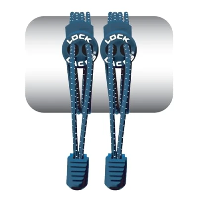 Image of LOCK Laces Elastic No Tie Shoe One Size Fits All for Kids and Adults Shoelaces,Navy Blue,48 Inch