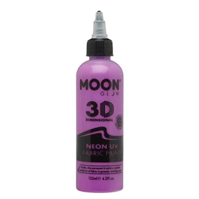 Image of Moon Glow Neon UV 3D Fabric paint 125ml Intense Purple Textile for clothes, t shirts, bags, shoes &amp; canvas