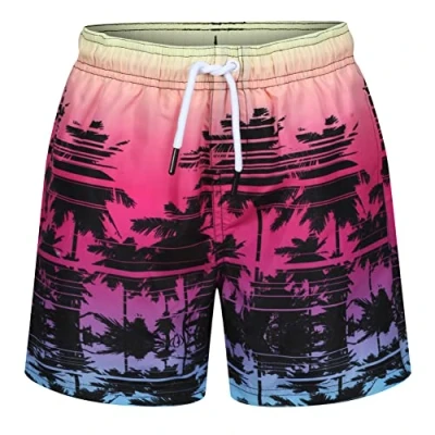 Image of RIPT Boys Palm Print Swim Shorts Pink 11 12 Years