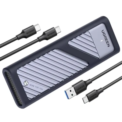 Image of UGREEN M.2 NVMe Enclosure, [Upgrade Heat Dissipation] 10Gbps Aluminum Caddy with USB 3.2 Gen2, SSD Enclosure Support UASP &amp; TRIM, Case for M M+B Key in 2230/2242/2260/2280 SSDs