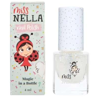Image of Miss Nella Party Collection CONFETTI CLOUDS Special Glitter Clear Nail Polish for Kids, with Peel off, Water Based, Non Toxic &amp; Odour Free Formula, Safe top coat kids