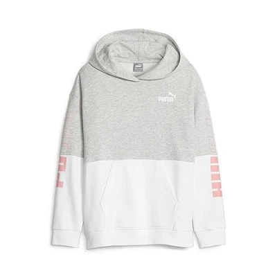 Image of PUMA POWER Colorblock Hoodie FL G Light Gray Heather