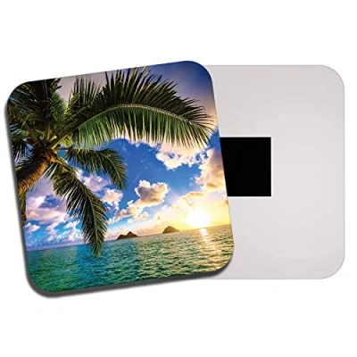 Image of DestinationVinyl 1 x Tropical Island Fridge Magnet Palm Tree Sun Summer Holiday Ocean #8547