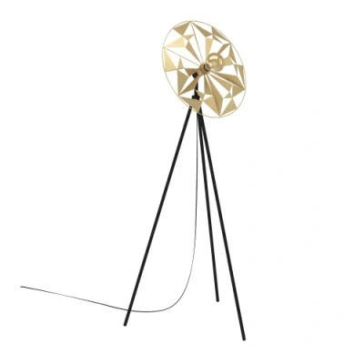 Image of EGLO Castanuelo floor lamp, black/gold