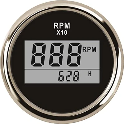 Image of ELING Universal Digital Tachometer RPM REV Counter With Hour Meter 52mm(2 inches) 9 32V Backlight