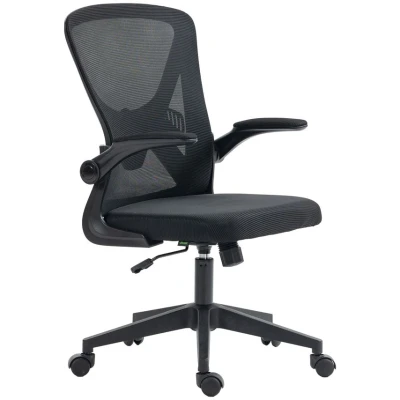 Image of Vinsetto Ergonomic Mesh Office Chair with Flip Up Armrests Lumbar Back Support Black