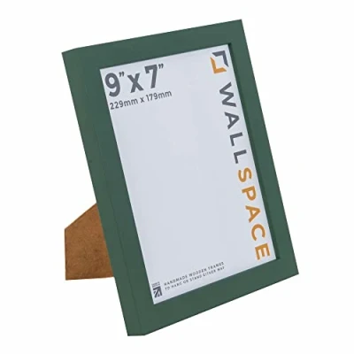 Image of Wall Space 9x7 Green Frame Modern Photo 9 x 7 inch Wooden 7x9 Frames Picture made from SOLID WOOD REAL GLASS