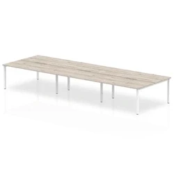 Image of Evolve Plus 1200mm B2B 6 Person Desk Grey Oak Top White Frame