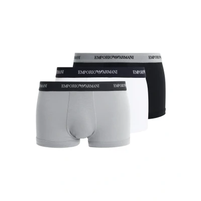 Image of Emporio Armani Stretch Trunk 3 PACK Pants, Men&#039;s, Size: Large, Grey/black/white