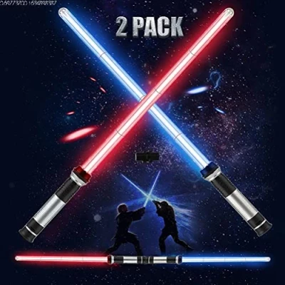 Image of Hiraith Lightsaber 2 in 1 Star Wars Children&#039;s Original with Light &amp; Sound, 7 Colour Changing Lighting Toy Gift Children Adults