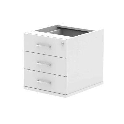 Image of Impulse 3 Drawer Fixed Pedestal White