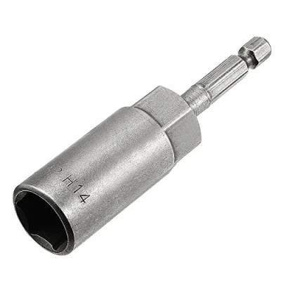 Image of Sourcingmap 1/4&quot; Quick Change Hex Shank 14mm Nut Setter Driver Drill Bit, 80mm Length, Metric No Magnetic