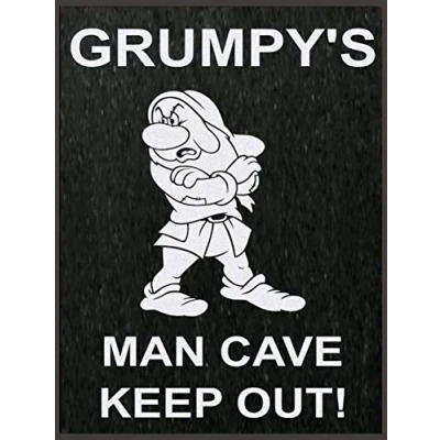 Image of Shawprint Grumpy&#039;s Man Cave, Retro Metal Fridge Magnet, 100mm x 75mm, Novelty Gift