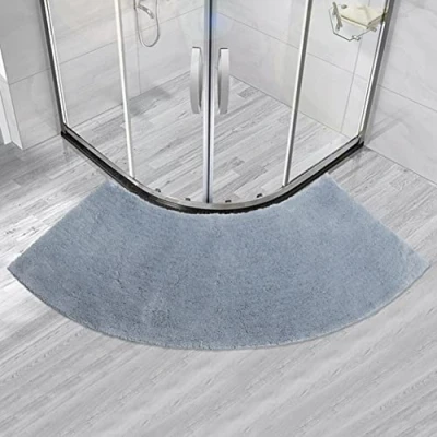 Image of MOTT 50 Semi Circular Bath Mat for Quadrant Shower Cubicle,Anti Slip Bathroom Carpet Rugs Mat,Fan Shaped Foot Pads,Curved Hotel, Beige, 45x100cm