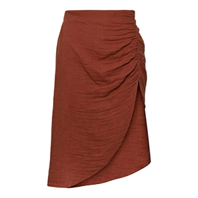 Image of PIECES Women&#039;s Pcstina Hw High Slit Skirt Bc Sww, Coconut Shell, M