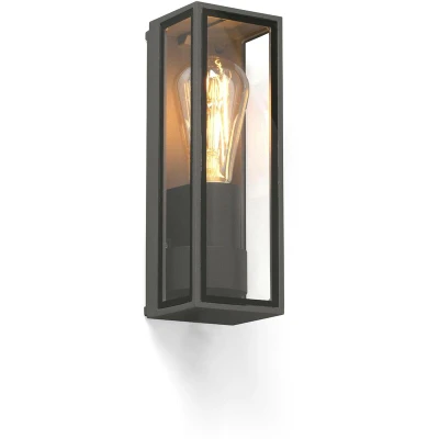 Image of Tamashi Outdoor Box Wall Lamp Dark Grey 1x E27 IP65