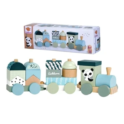 Image of Simba 100003804 Wooden Train, Grey/Light Blue