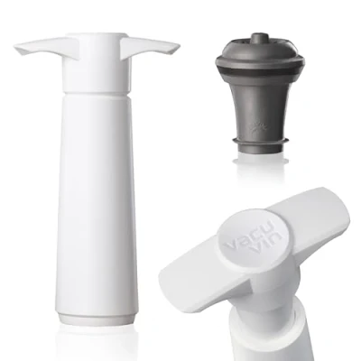 Image of Vacu Vin Wine Saver Pump White with Vacuum Stopper Keep Your Fresh for up to 10 Days 1 Reusable Made in The Netherlands