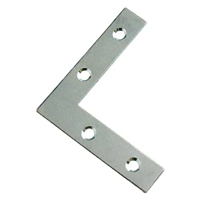 Image of Merriway BH03862 (10 Pcs) BZP Flat Corner Brace Plate Bracket, 63 mm (2.1/2 Inch) Pack of 10 Pieces