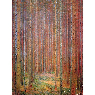 Image of Wee Blue Coo Klimt Tannenwald I Fir Forest Unframed Art Print Poster Wall Decor 12X16 Inch