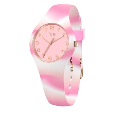 Image of Ice WATCH Tie And Dye Pink Shades Women&#039;s Wristwatch With Silicon Strap 021011 (Extra small)