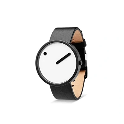 Image of Rosendahl Picto White Dial Black Leather Strap Unisex Watch 43379
