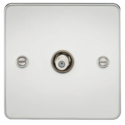 Image of KnightsBridge Flat Plate 1G SAT TV Outlet (non isolated) Polished Chrome