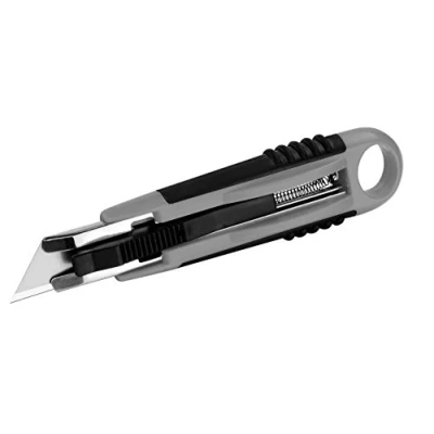 Image of Westcott E 84026 00 18 mm Professional Trapezoid Utility Safety Knife with Soft Grip Plastic Handle Grey