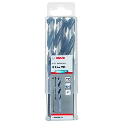 Image of Bosch Professional 5 Piece PointTeQ HSS Twist Drill Bit (for Metal, 11.2 x 94 142 mm, Driver Accessories)