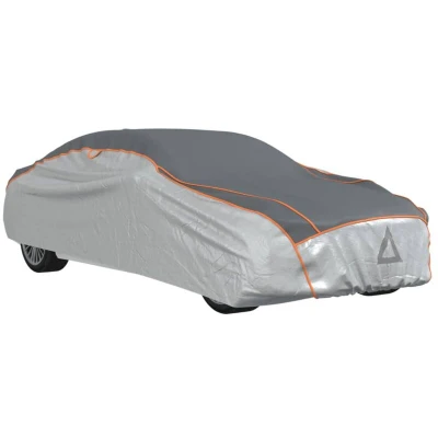 Image of vidaXL Car Cover for Sedan Hail Protection Full M Grey and Silver