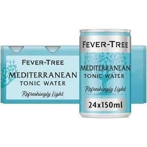 Image of Fever Tree Refreshingly Light Mediterranean Tonic Water 8 x 150ml (Pack of 3, Total 24 Cans)