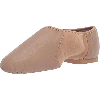 Image of Bloch Dance Women&#039;s Neo Flex Leather and Neoprene Slip On Split Sole Jazz Shoe, Tan, 4 Narrow