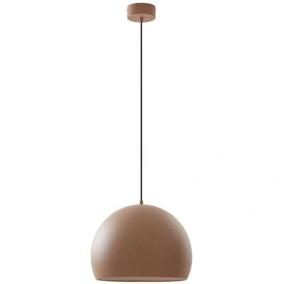 Image of Lucande LED pendant light Lythara, brown, Ø 50 cm, aluminium