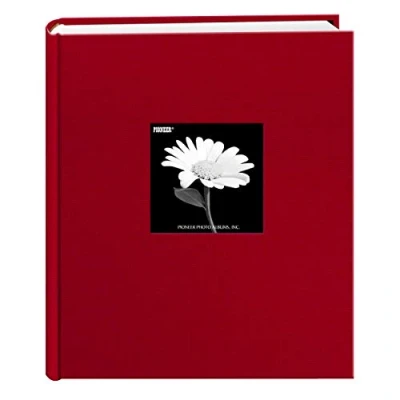 Image of Fabric Frame Cover Photo Album 200 Pockets Hold 5x7 Photos, Apple Red