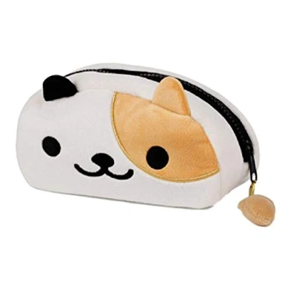 Image of GK O Cute Cat Plush Pencil Case Pen Bag Cartoon Make Up Cosmetic (White Yellow)