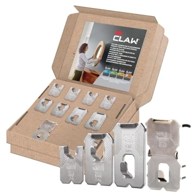 Image of 3M CLAW Plasterboard Picture Hanger Assorted Pack 9 Hooks for Heavy Items, Mirrors &amp; Home Décor No Tools Needed (7kg, 11kg, 20kg, 30kg)
