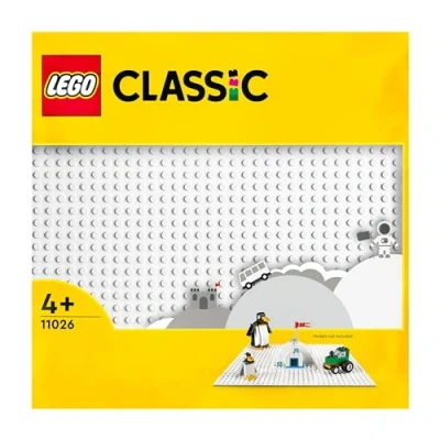 Image of LEGO 11026 Classic White Baseplate Building Base, Construction Toy Square 32x32 Build and Display Board