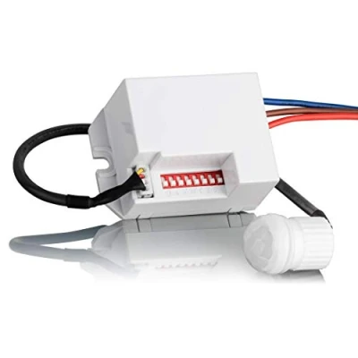 Image of SEBSON 2x Mini PIR Sensor Indoor, Ceiling Flush Mounted for Installation, LED suitable, Infrared Motion Sensor, Range max. 6m/360, Programmable