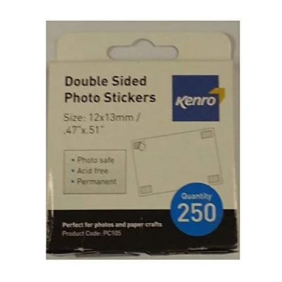 Image of Kenro 250 Double Sided Photo Mounting Squares Stickers Acid Free Album Craft