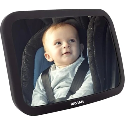 Image of Baby Car Mirror for Back Seat Safest Newborn Essentials with Rear View, Shatterproof, Adjustable to See Facing Infants, Kids and Pets (Pack of 5)