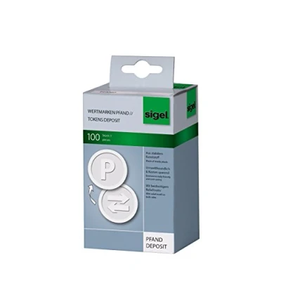 Image of SIGEL WM010 Tokens Deposit, Ø 2.5 cm, 100 Pieces, White
