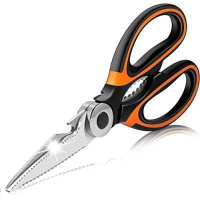 Image of Kitchen Scissors Heavy Duty, Upgraded Sharp Stainless Steel Shears Multipurpose Utility Cooking Scissor with Blade Cover for Chicken, Fish, Meat, Poultry, Vegetables, Herbs, Bones, Nuts, BBQ